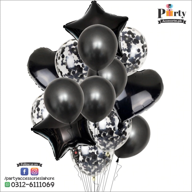 Confetti balloons 14 pcs set | star balloons latex balloons heart foil balloons