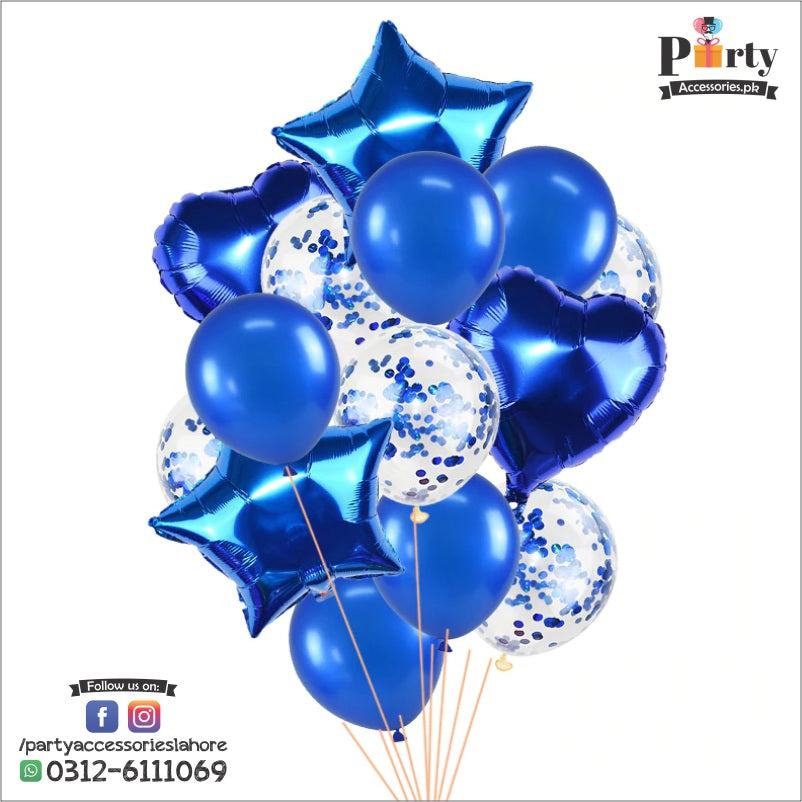 Confetti balloons 14 pcs set | star balloons latex balloons heart foil balloons