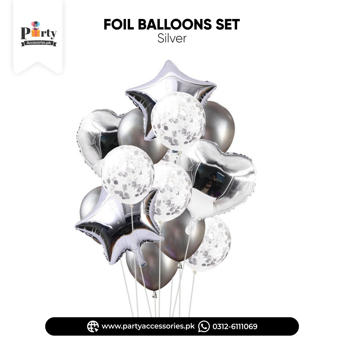 Confetti balloons 14 pcs set | star balloons latex balloons heart foil balloons