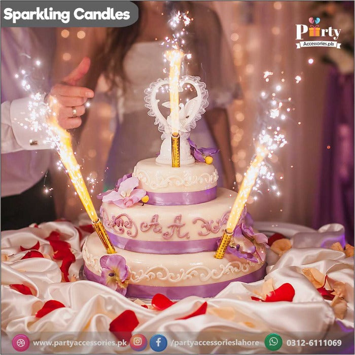 Birthday cake Sparkling firework candles | attractive birthday cake decoration surprise sparking candle