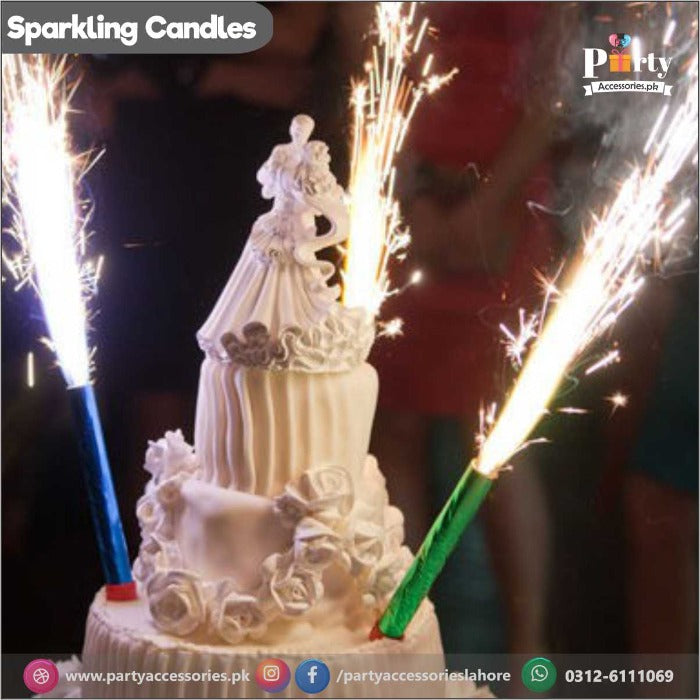 Birthday cake Sparkling firework candles | attractive birthday cake decoration surprise sparking candle